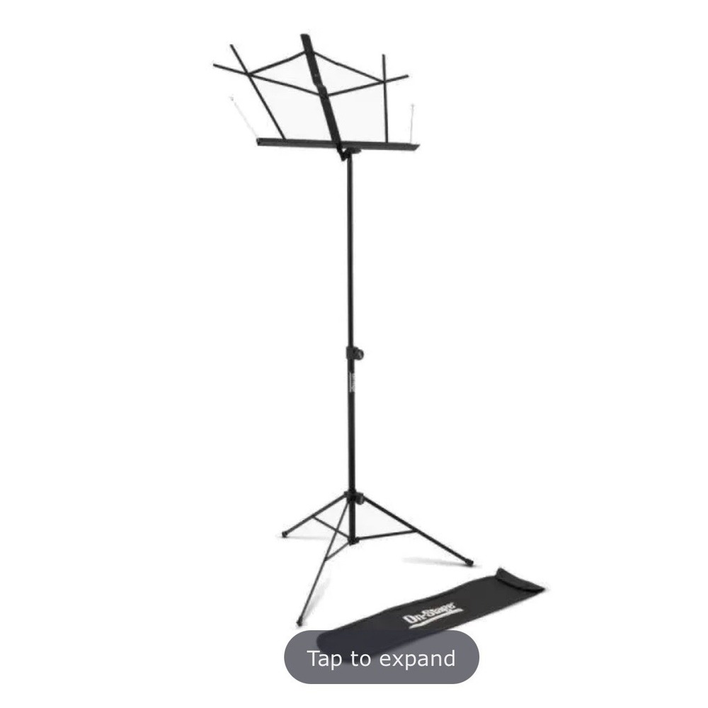 On-Stage SM7022BB Detachable Folding Sheet Music Stand Black Combo with Bag
